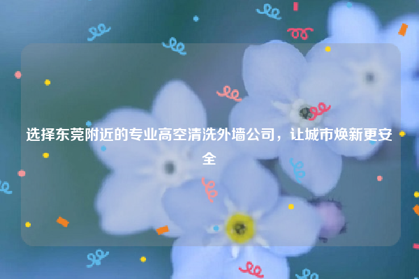 选择东莞附近的专业高空清洗外墙公司,让城市焕新更安全