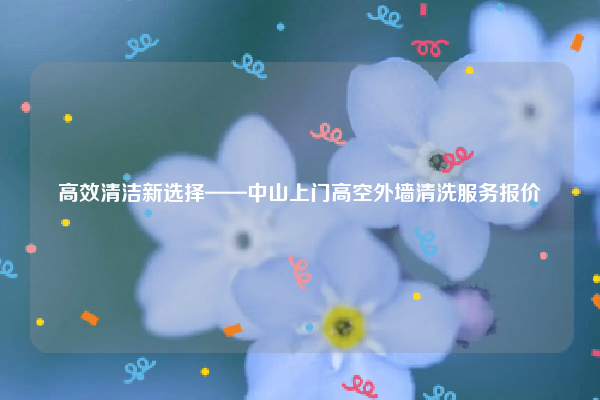 高效清洁新选择——中山上门高空外墙清洗服务报价